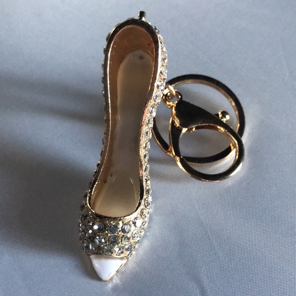 New! Gold High Heel Rhinestone Keychain - Picture 2 of 7